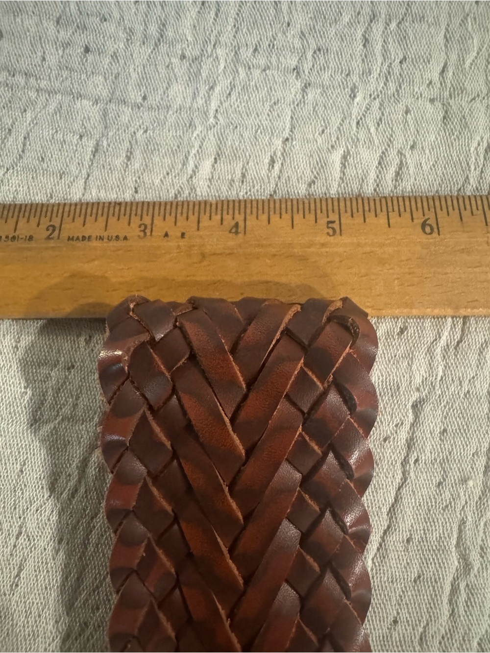 Cabi Woven Leather Belt Size M Brown Wide Boho Western Statement Buckle Belt - Picture 9 of 11